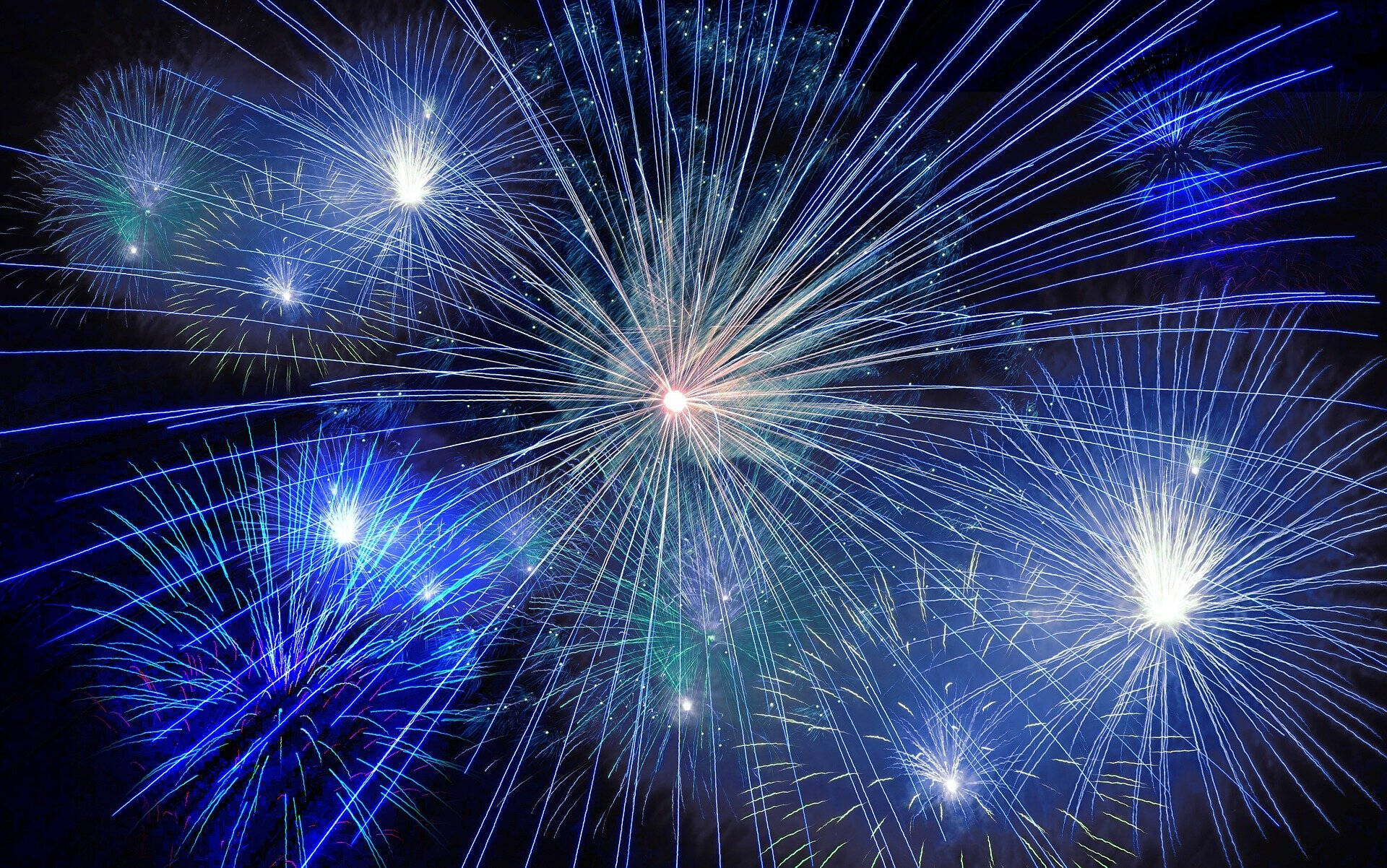 Blue fireworks